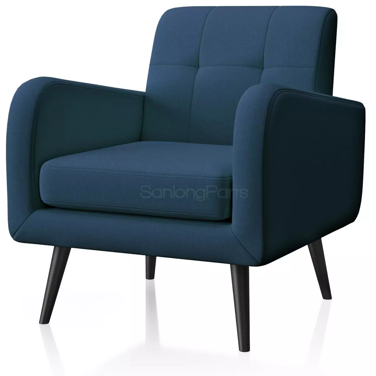 Open Box Blue Modern Linen Fabric Armchair Removable Accent Chair