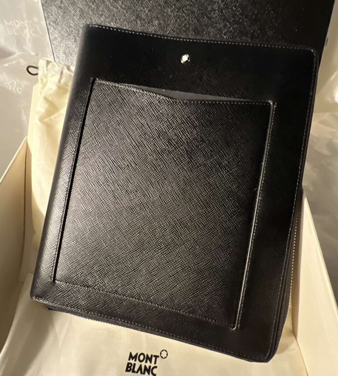 Sae(簡易包装)】MONT BLANC ノートホルダー 黒 レザー Sae(簡易包装