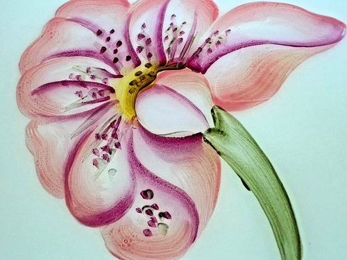 Burmese Floral Breeze hand painted and signed 577/950 FENTON Vase 13”x7” - Picture 13 of 14