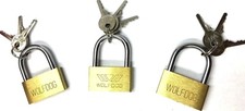 36pcs x 30MM BRASS PADLOCKS WITH 3 KEYS EACH - WOLFDOG WHOLESALE BULK BUY