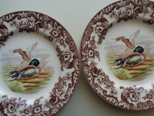 SET of 6 Spode Woodland Dinner Plates Duck Mallard Thanksgiving Fall 10.5" NEW - Picture 9 of 22