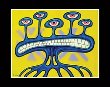 BLUE GRIMACE limited print RT VEGAS signed original outsider lowbrow graffiti