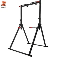 Adjustable Pull Up Bar Dip Station for Home Gym Strength Training Workout 440lbs