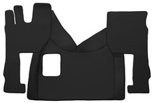 Paar Teppiche + Abdeckhaube Aus Glattem Ökoleder Schwarz VOLVO FH4 FH5 Manuell