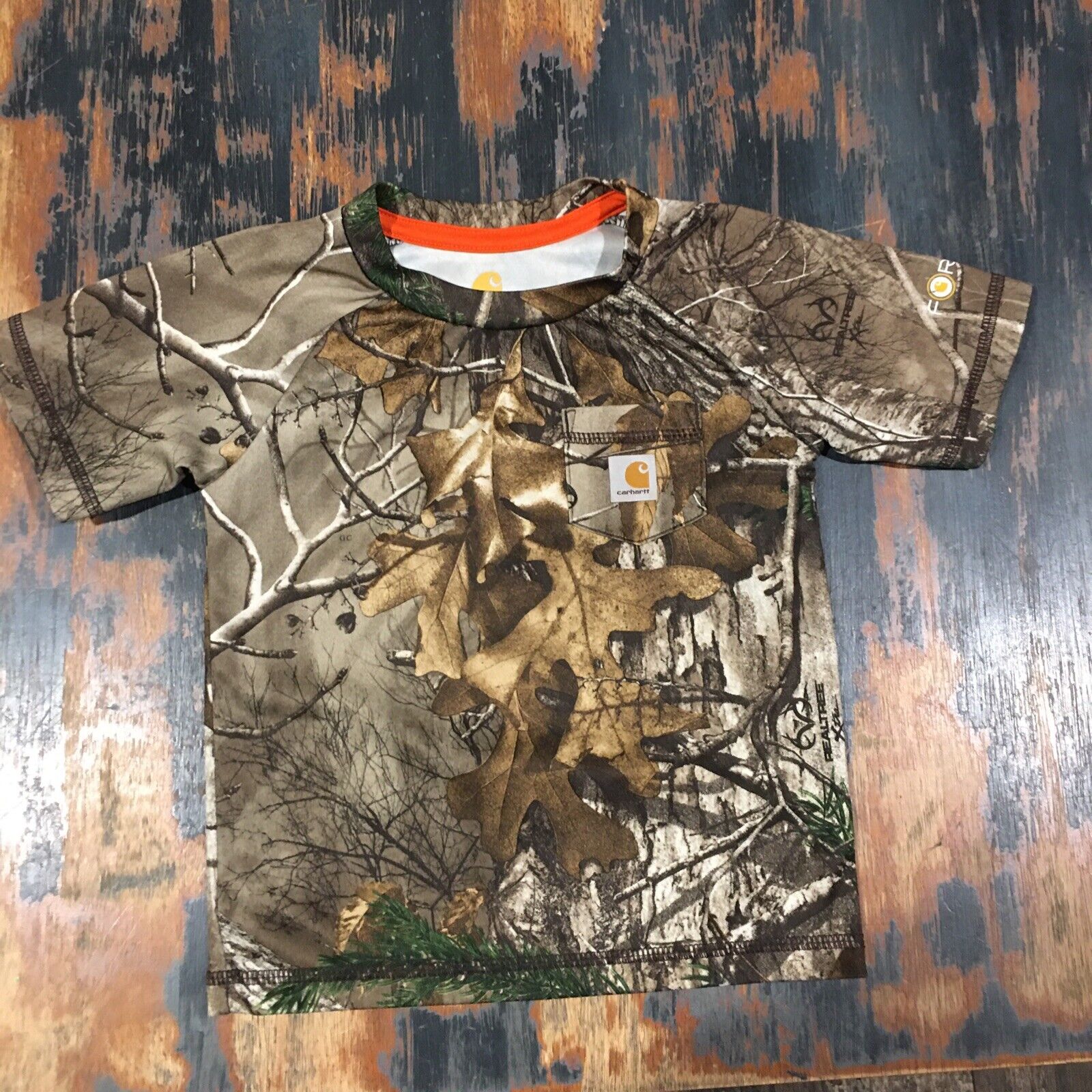  CARHARTT Toddler Boys Camo Realtree Xtra ~ Polyester T-Shirt ~ Size 18 Months 