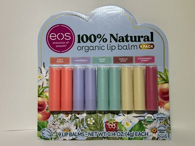 Best of eos Organic Lip Balm 9 Sticks Shea Butter Coconut Oil All-Day Moisture