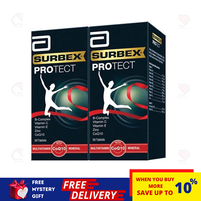 2 x Abbott Surbex Protect Energy Booster mit B-Komplex, Vitaminen & CoQ10 50 s