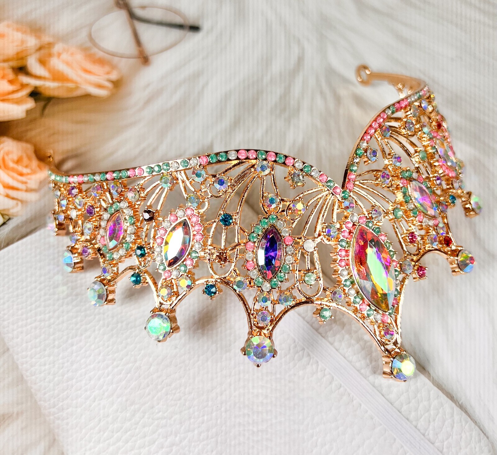 Baroque Queen Crown, Tiara for Women Crystal Headband, Glamorous