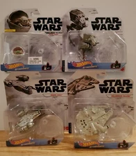 Hot Wheels Starships Star Wars Lot - Razor Crest, The Child, AT-ST, Millineum F.