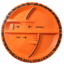 Constructive Eating Construction Plate Orange made in USA, Toddler Dining, Child