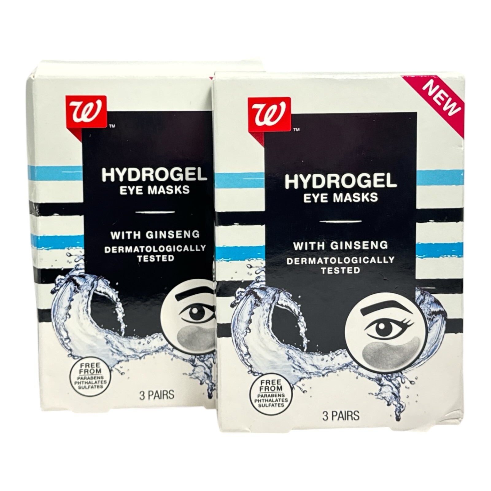 Walgreens Hydrogel Eye Masks with Ginseng 3-Pack New Lot of 2