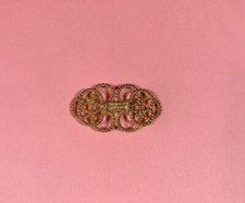 Vintage Mimi Di N Ringed Interlocking Belt Buckle Gold Tone