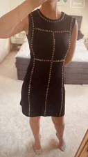 Amy’s Paris Black studded Short dress - size Uk 8  - NEW!
