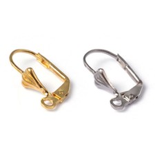 20pcs Brass French Leverback Earwires Hoop Earring Findings Nickel Free 18x10mm