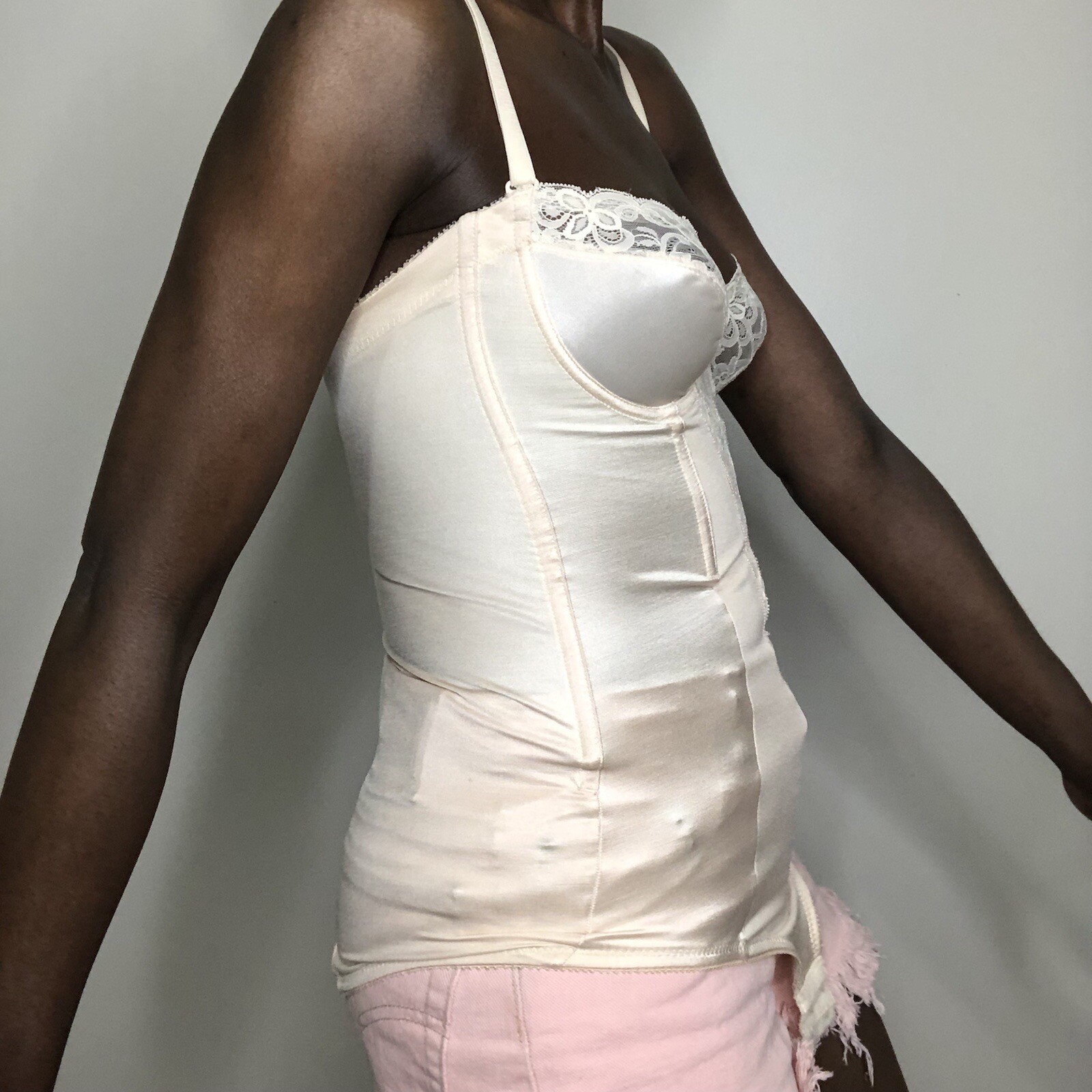 Vintage Sears Beige PinUp Shapewear Bodysuit Girdle … Gem