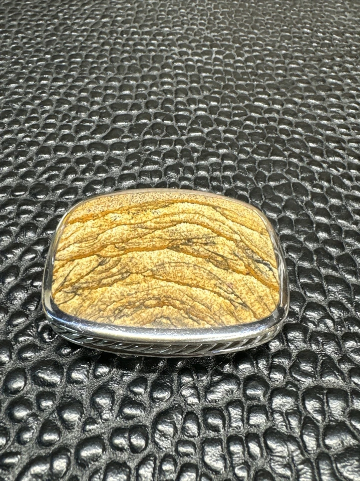 Hebilla de cinturón David Yurman piedra exótica jaspe pieza rara retirada Foto 2 de 4