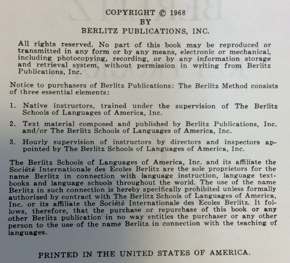 Berlitz Italian Zero Key Program 1968 BookGnu - Image 2 of 4