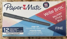 1 DZ Sanford 2124515 Write Bros. Ballpoint Pen, Fine 0.8 MM Black Ink Paper Mate