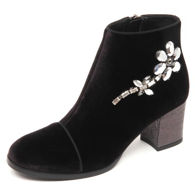 E7692 tronchetto donna black velvet ALBERTO GOZZI scarpe boot shoe woman