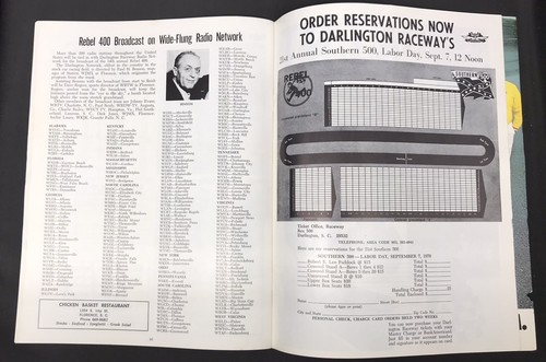 14th Annual Rebel 400 1970 Darlington Raceway Official Program & Starting Sheet - Picture 10 of 14