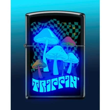 Zippo Lighter - Black Light Trippin' Black Light Glow in the Dark  - 855958