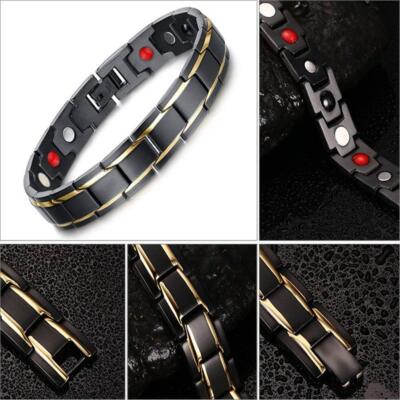 Gold Magnetic Bracelet Men Women Arthritis Pain Energy Balance Joy Great  Gift RX
