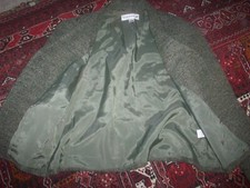 Vintage Anne Klein Women Olive Green Black Blazer Jacket Wool Blend Sz 12 Lined