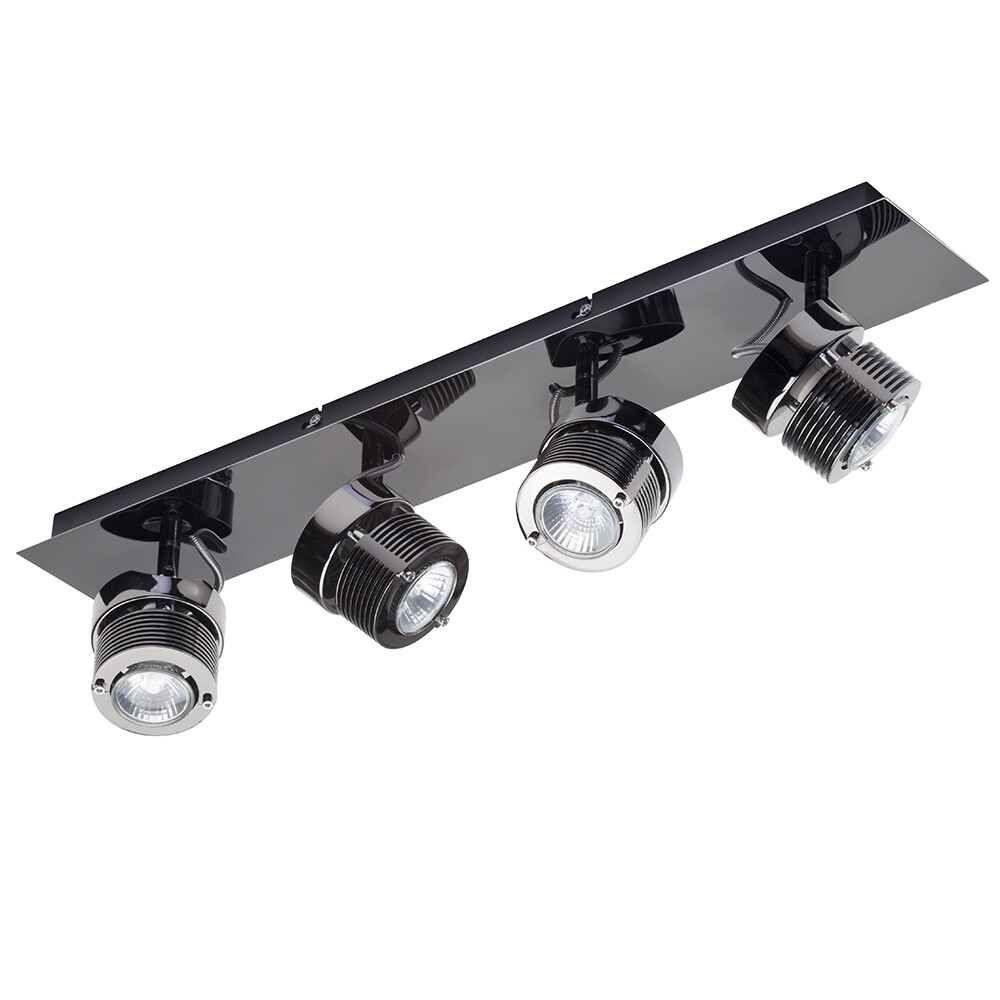 Litecraft Telford Spotlight Bar Adjustable 4 Light - Black Chrome Clearance