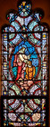 ANTIQUE GOTHIC CHURCH STAINED GLASS WINDOW 24"x65" - JESUS HEALS THE BLIND MAN