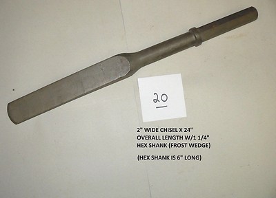 2'' WIDE STEEL CHISEL W/1 1/4'' HEX SHANK FOR DEMOLITION HAMMER