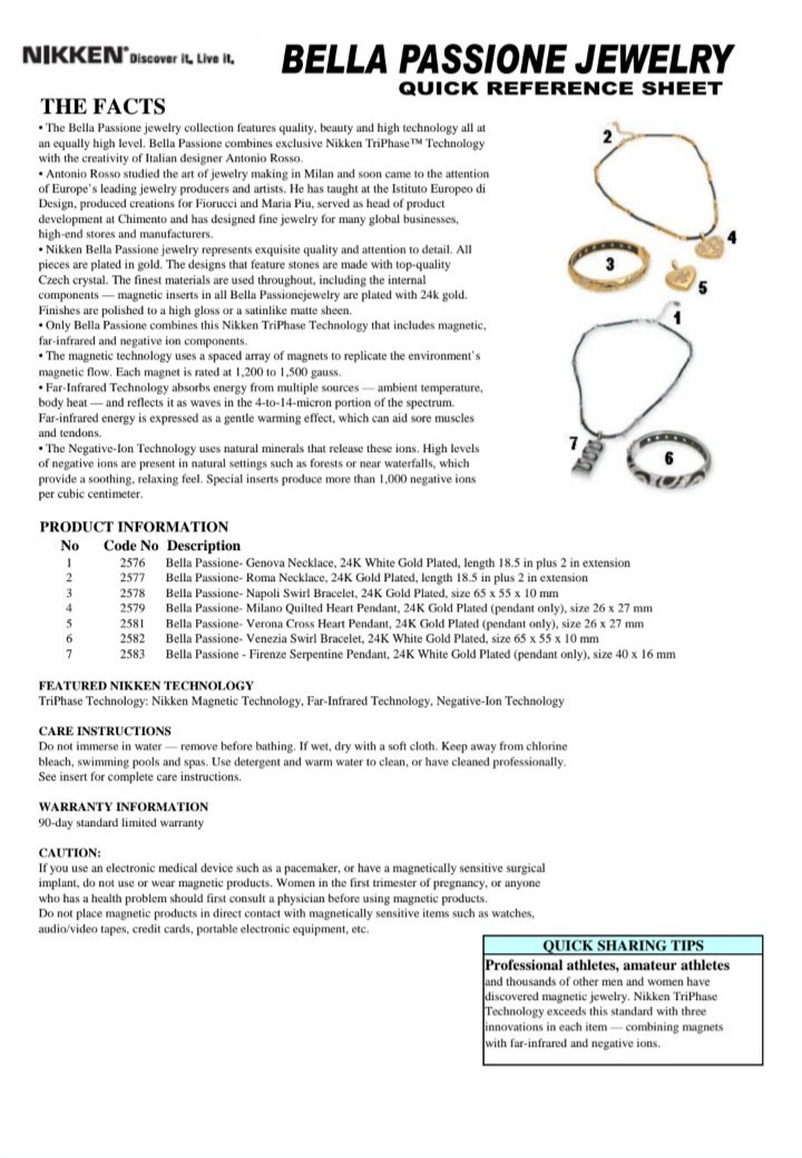 Nikken Bella Passione 24K Plated Magnetic Venezia Swirl Bangle Bracelet NWOT