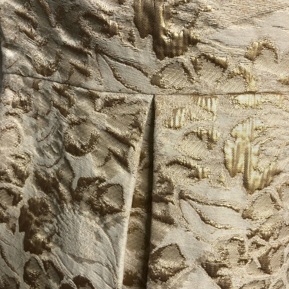 Eliza J cream gold metallic floral brocade sleeveless tulip sheath dress size 12 - Image 4 of 4