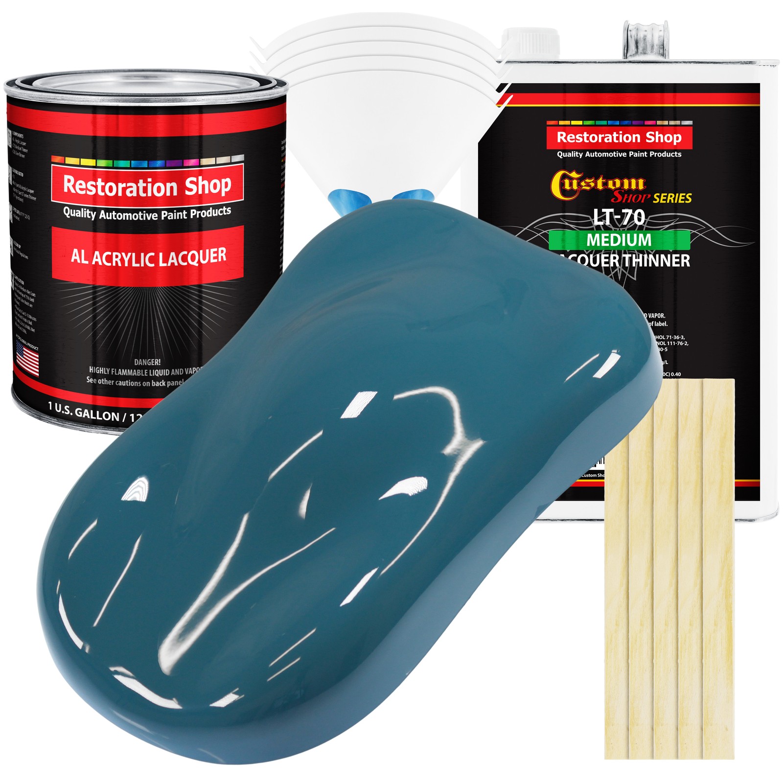 Medium Blue Acrylic Lacquer Auto Paint Kit with Thinner Gallon