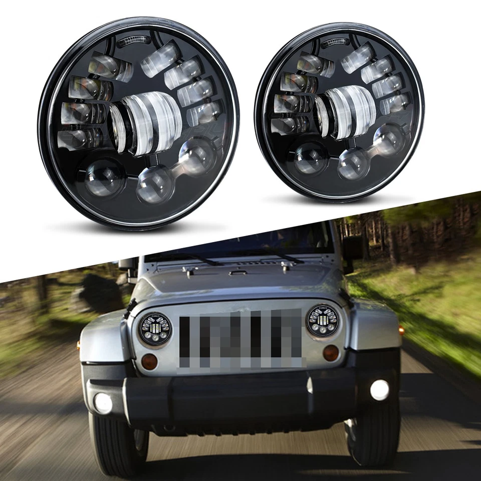 4X 5.75" 5-3/4" Redondos LED Faros Proyector DRL Haz Ajuste BMW Base 1969-1988 Foto 2 de 4