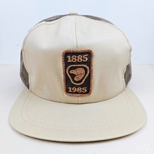 Vintage 1985 Beaver Patch Mesh Trucker Hat Snapback Cap
