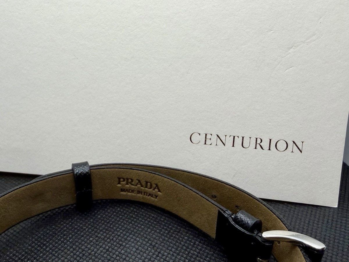Prada x Amex Centurion Black Leather Bracelet Full Set Box Rare