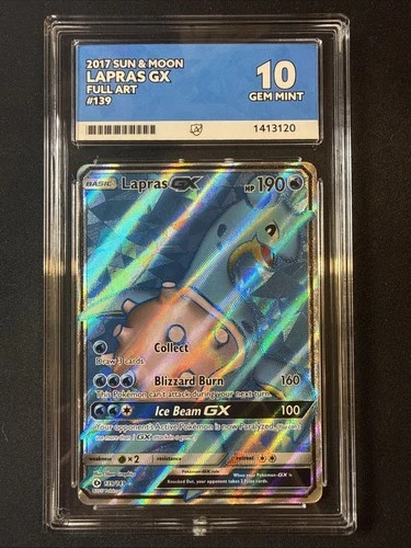 Pokemon TCG Lapras GX 139/149 Sun & Moon Full Art ACE 10