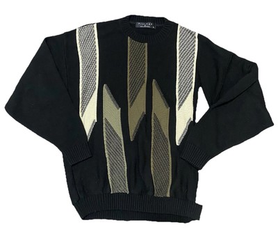 Vintage 90s Protege Collection Textured 3D Knit Sweater Sweatshirt Striped Large