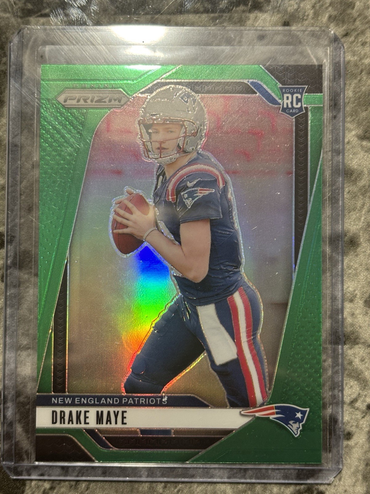 DRAKE MAYE 2024 PANINI PRIZM GREEN SP ROOKIE CARD PATRIOTS #329