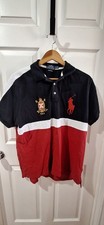 Polo Ralph Lauren Men's Polo Shirt Black Red White Big Logo 2X
