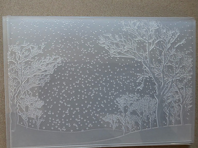 Winter scene 3D Embossing Folders, Textured Embossed, transparent