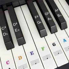PIANO KEYBOARD NOTE LABELS REMOVABLE SILICONE PIANO STICKERS 61 KEYS REUSABLE UK