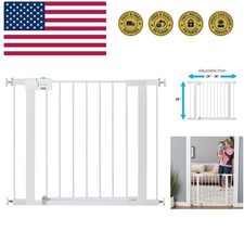 No-Tools Easy Install Baby Gate for Doorways, Adjustable 29-38", 28" Height