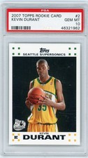 2007 TOPPS ROOKIE CARD KEVIN DURANT #2 PSA 10. rookie card picture