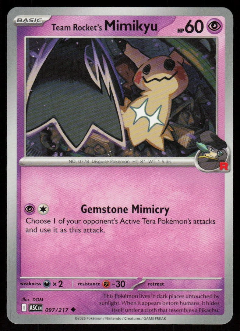 Team Rocket's Mimikyu Pokémon TCG Cards for sale | eBay