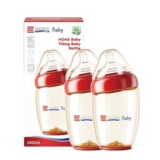 HOAGBaby Anti-Colic Baby Bottles, 2 Pack 8.1oz PPSU Natural Slow Flow Baby