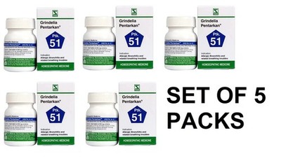 Grindelia Pentarkan Tablets   Difficult Breathing Support   Pack of 5 × 20 g