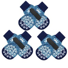 6pcs Anti-Slip Dog Socks with Adjustable Straps Paw Protector for Hardwood Floor