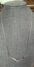 Vintage Sterling Silver Diamond Necklace, 16    Signed OTC Estate