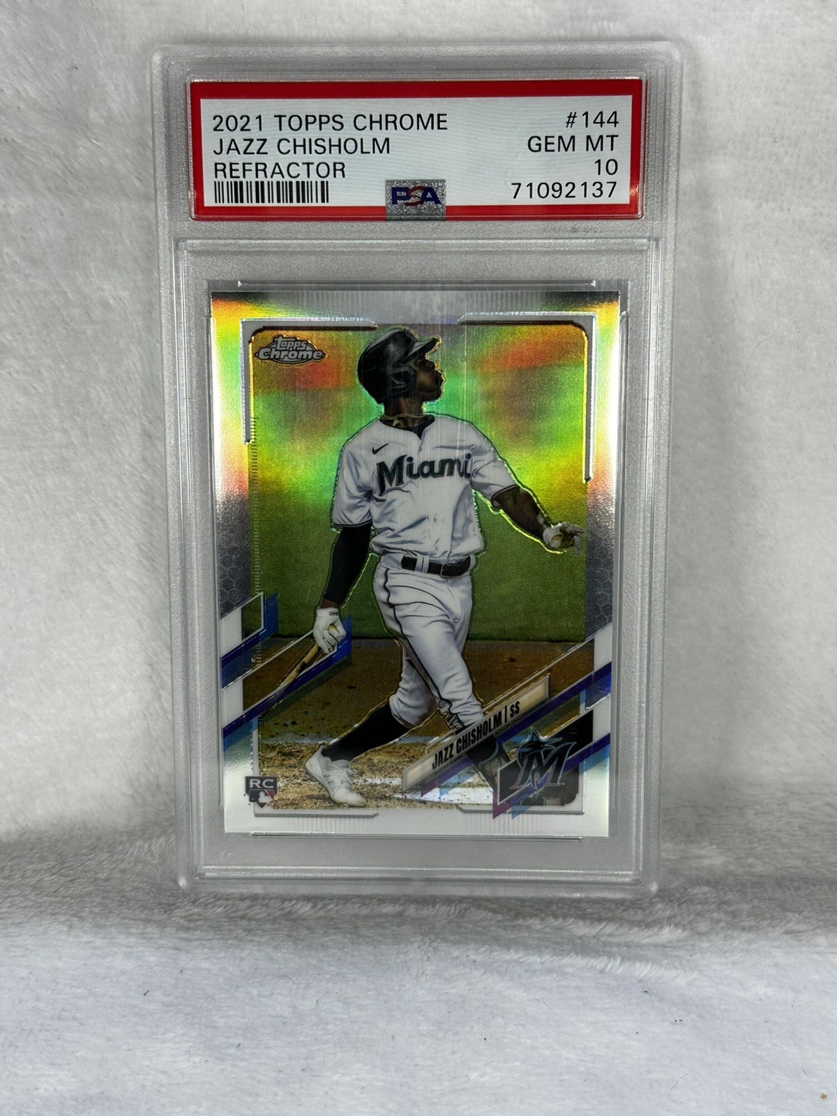 2021 Topps Chrome  Jazz Chisholm #144 Refractor PSA 10